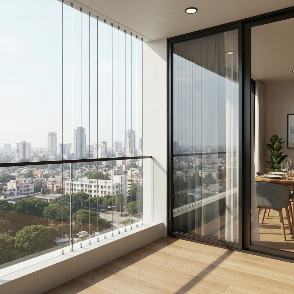 Invisible grill on residential balcony